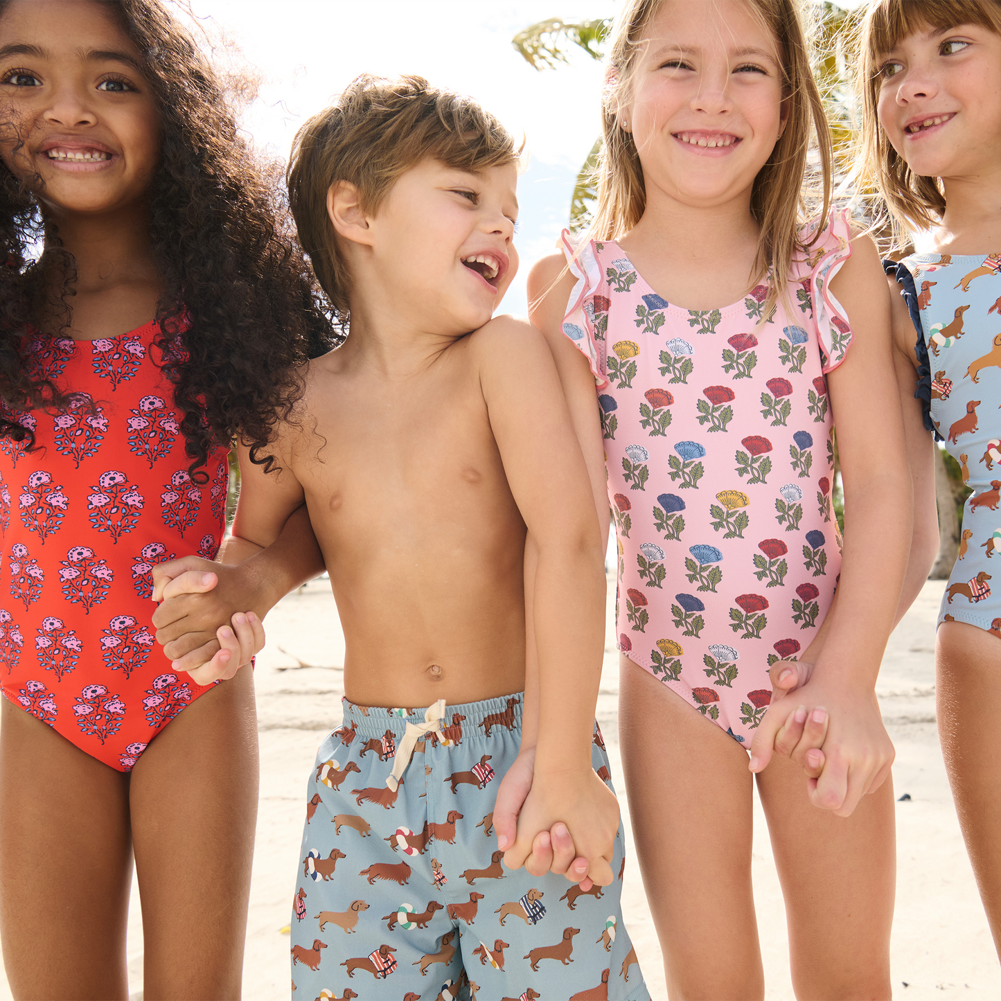 Girls Liv Suit - Multi Flower Drop
