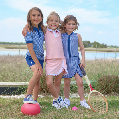 Tennis Dress - Navy Thin Stripe