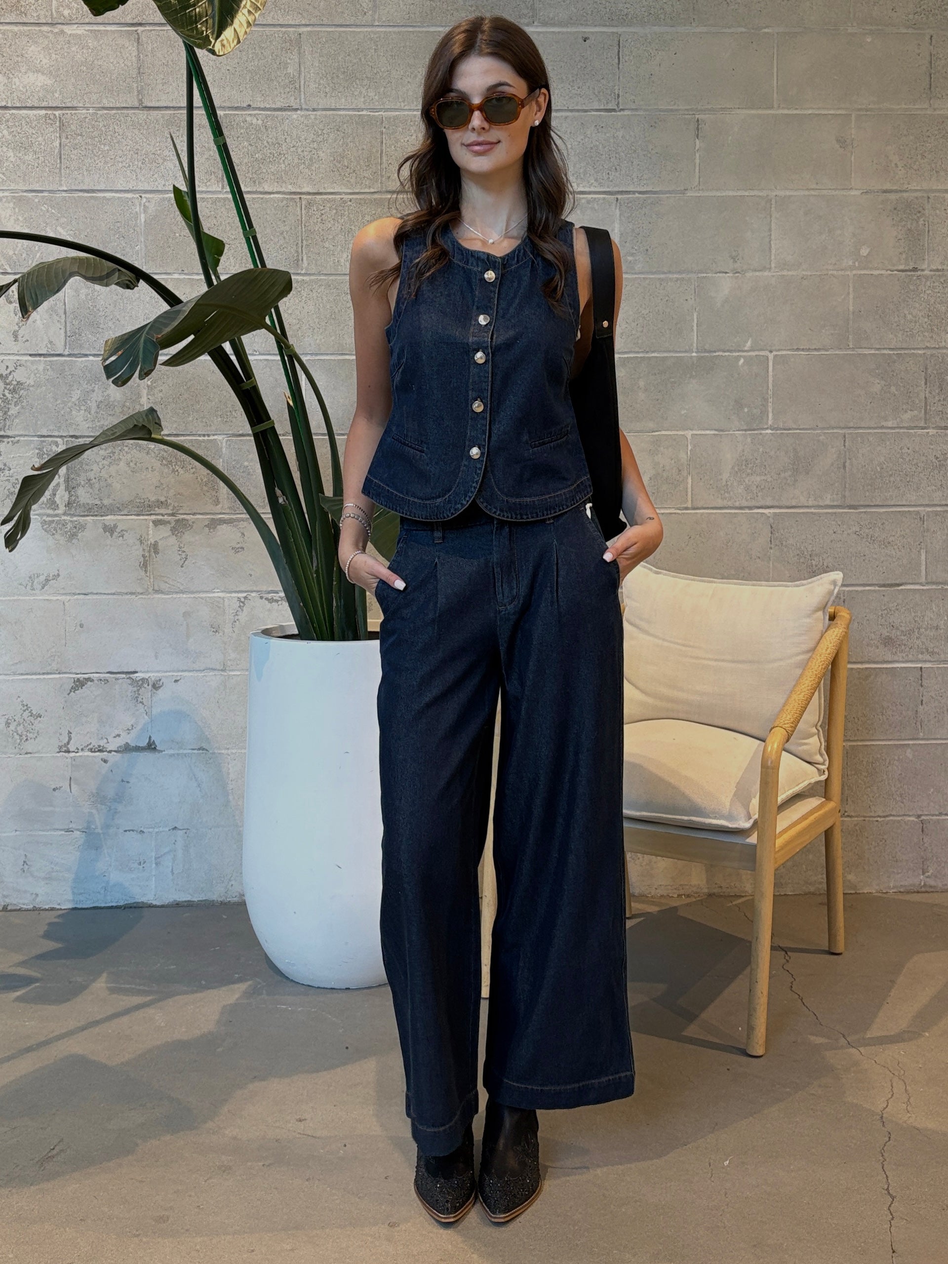 BLACK TAPE Pleated Denim Pant