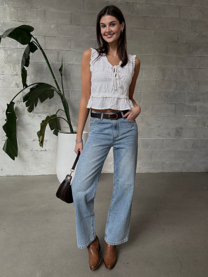 ONLY Linen Sleeveless Frill Top