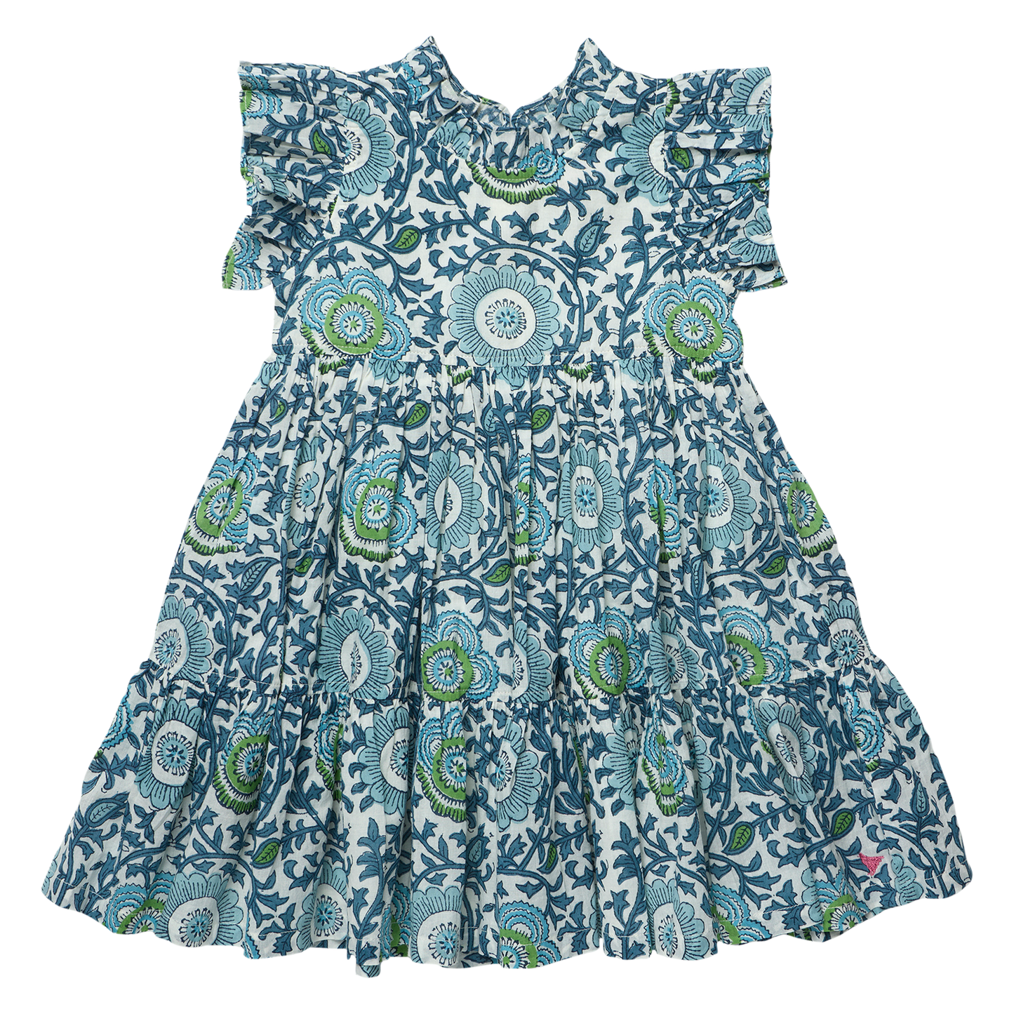 Girls Jennifer Dress - Blue Lisbon Floral