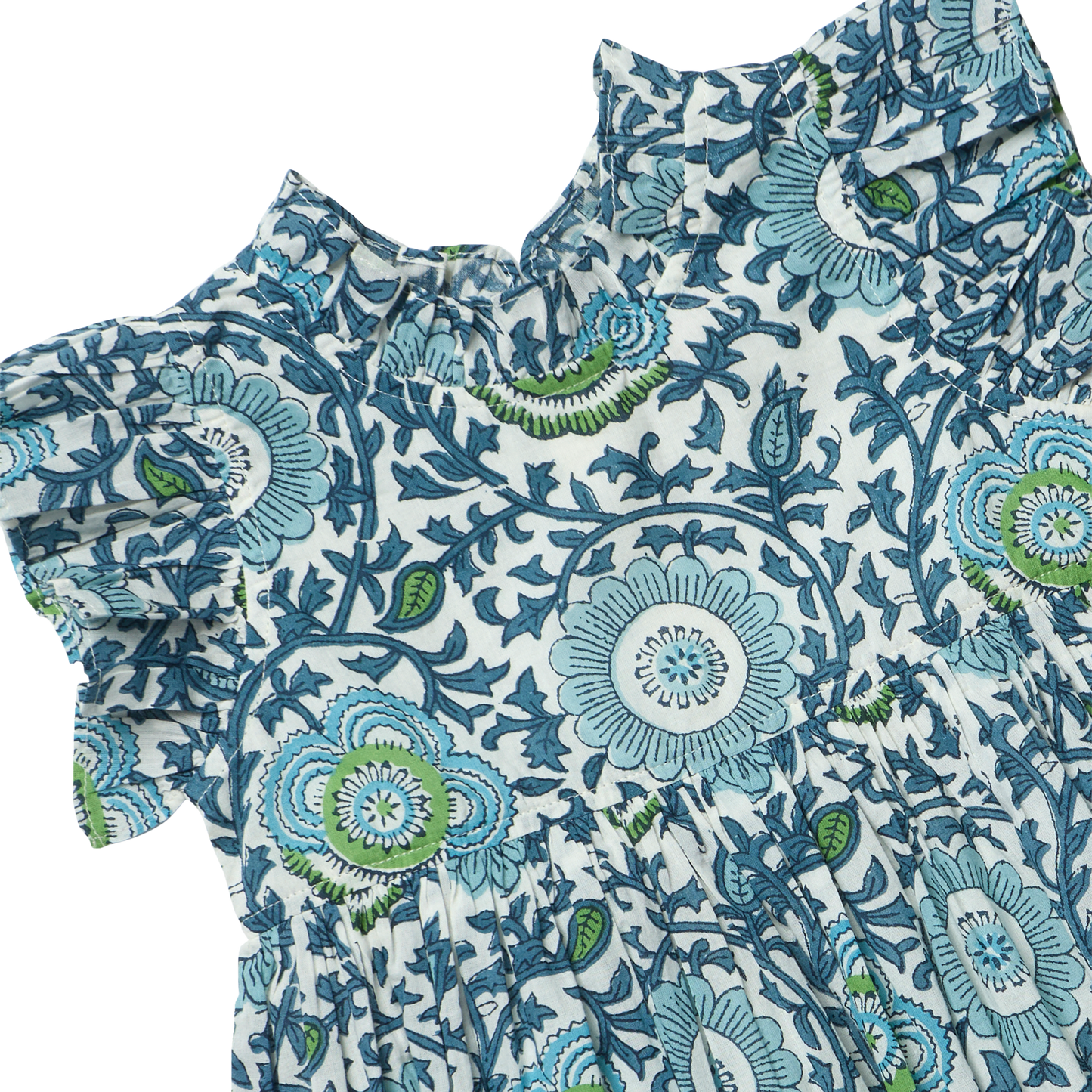 Girls Jennifer Dress - Blue Lisbon Floral