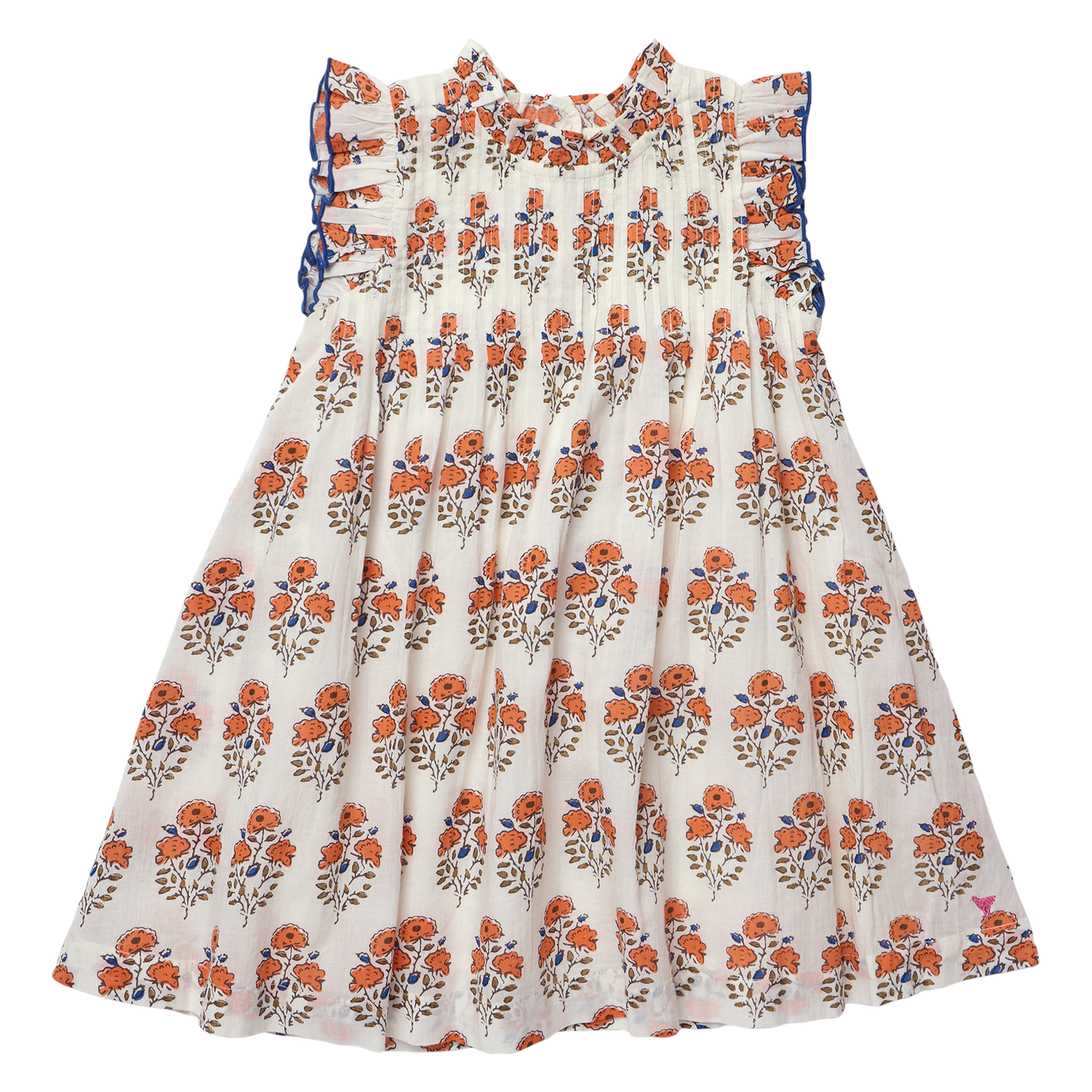 Girls Jaipur Dress - Orange Strawflower