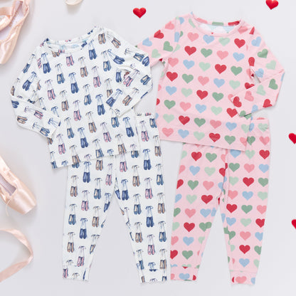 Kids Bamboo PJ Set - Ballet Slippers