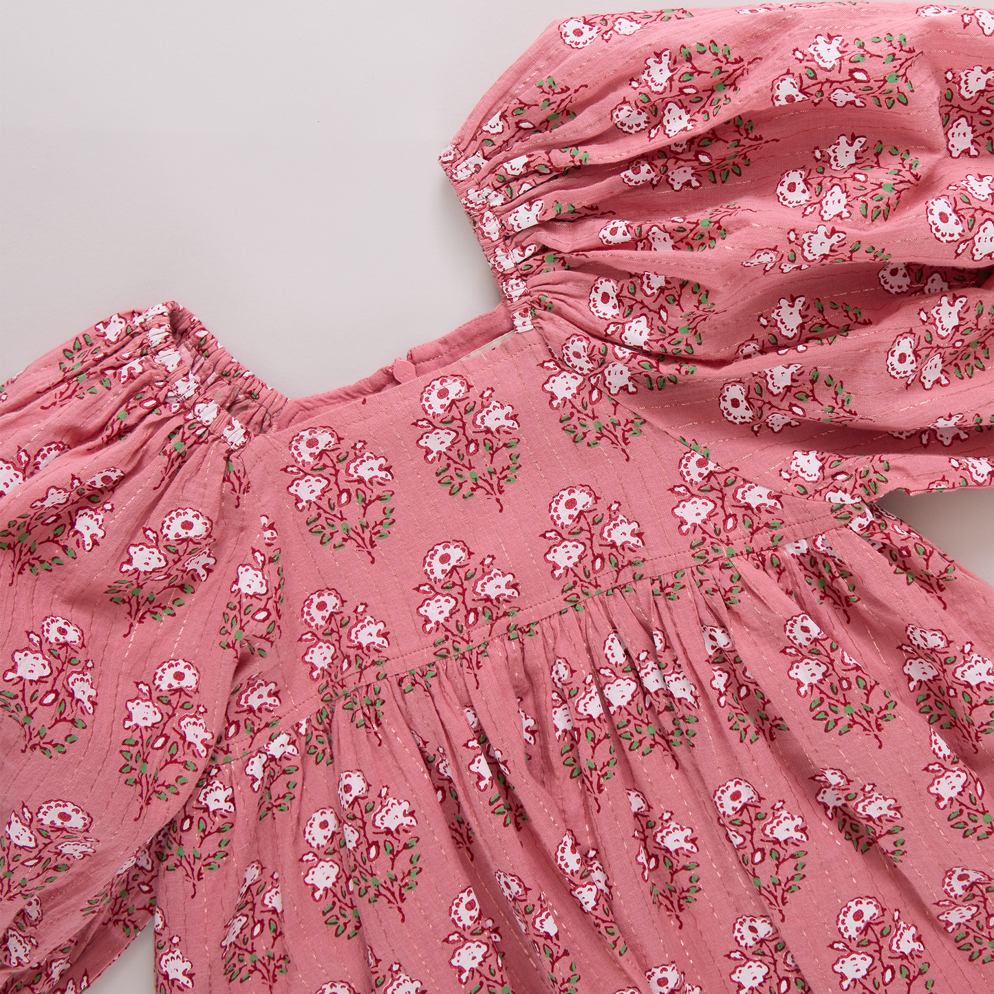 Girls Mary Barrett Dress - Pink Strawflower