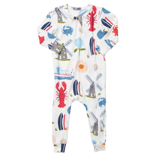 Baby Bamboo Romper - Hamptons