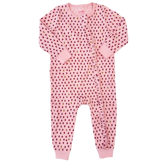 Baby Zip Romper - Mini Ladybugs