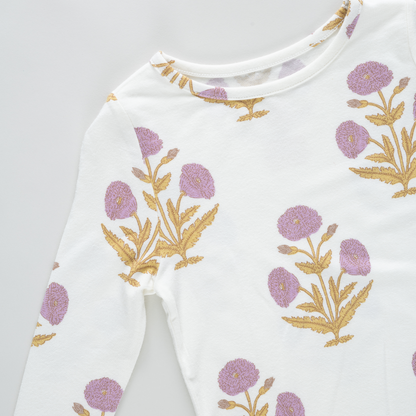 Kids Bamboo PJ Set - Lavender Dandelion