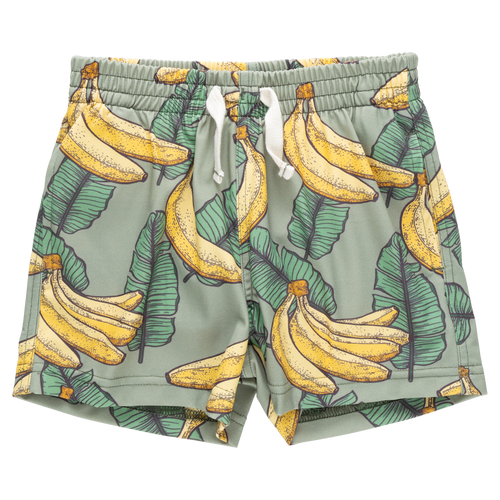 Boys Swim Trunk - Green Banana Leaves