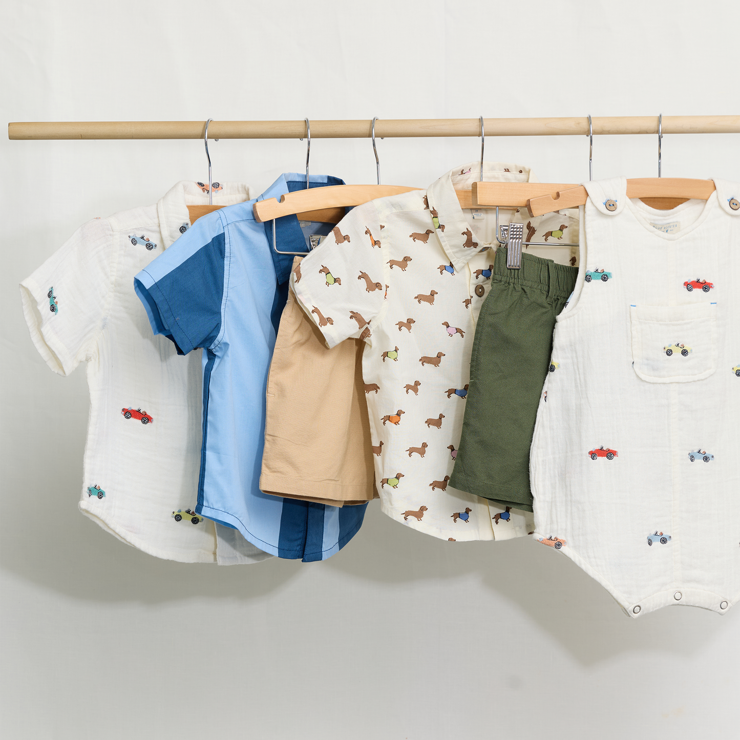 Multi Boys Jack Shirt - Vintage Car Embroidery