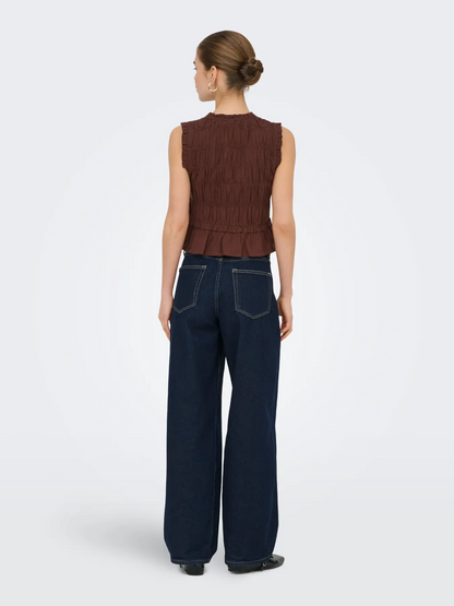 ONLY Linen Sleeveless Frill Top