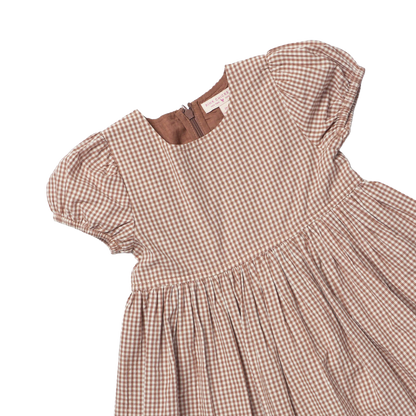 Girls Breyton Dress - Cocoa Gingham