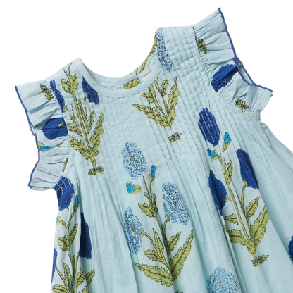 Girls Jaipur Dress - Light Blue Dandelion