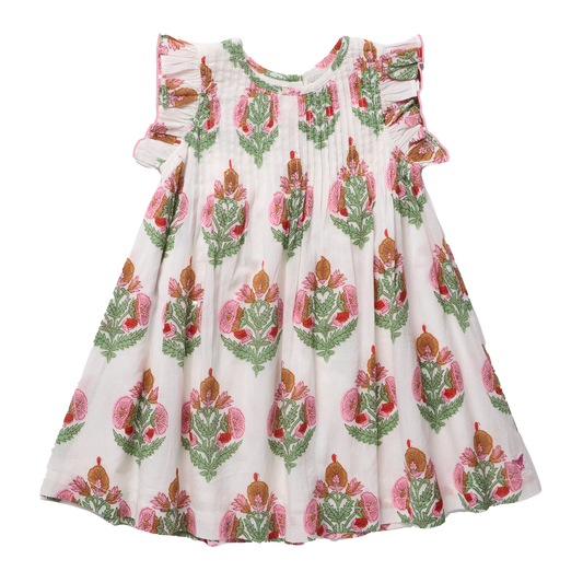 Girls Jaipur Dress - Pink Bellflower