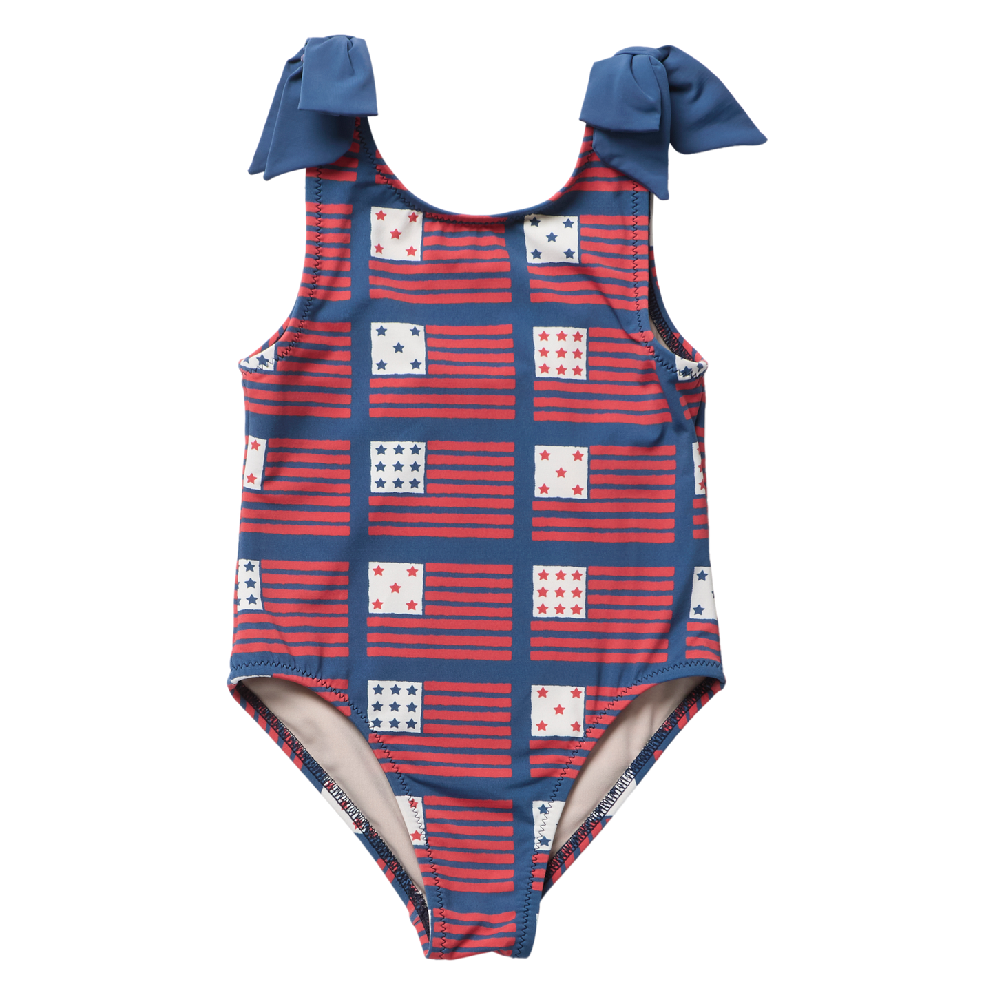 Girls Shelly Suit - Navy Flags
