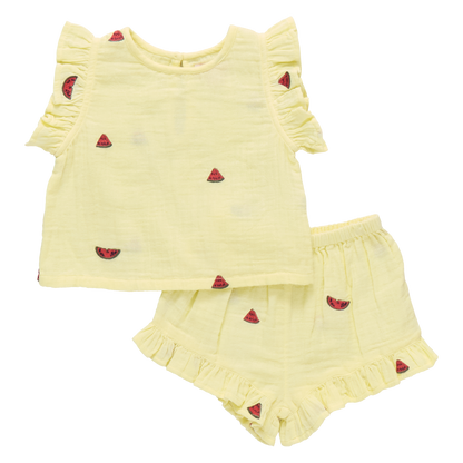 Girls Roey 2-PC Set - Watermelon Embroidery