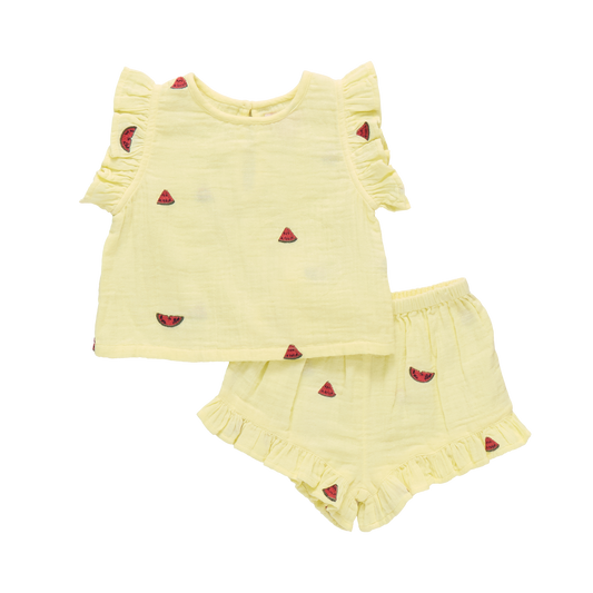 Baby Girls Roey 2-PC Set - Watermelon Embroidery