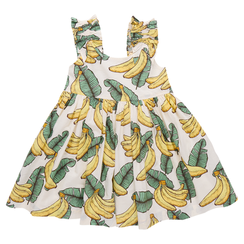 Girls Via Dress - Banana Leaves
