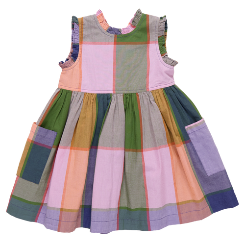 Girls Alyssa Dress - Plaid Madras