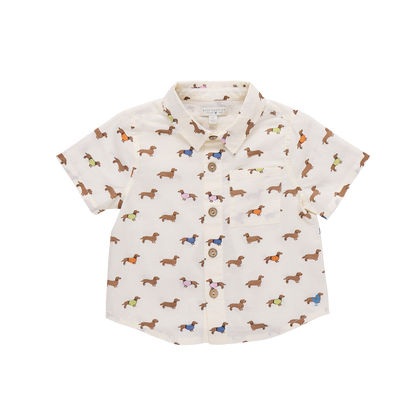 Baby Boys Jack Shirt - Dachshunds In Sweaters