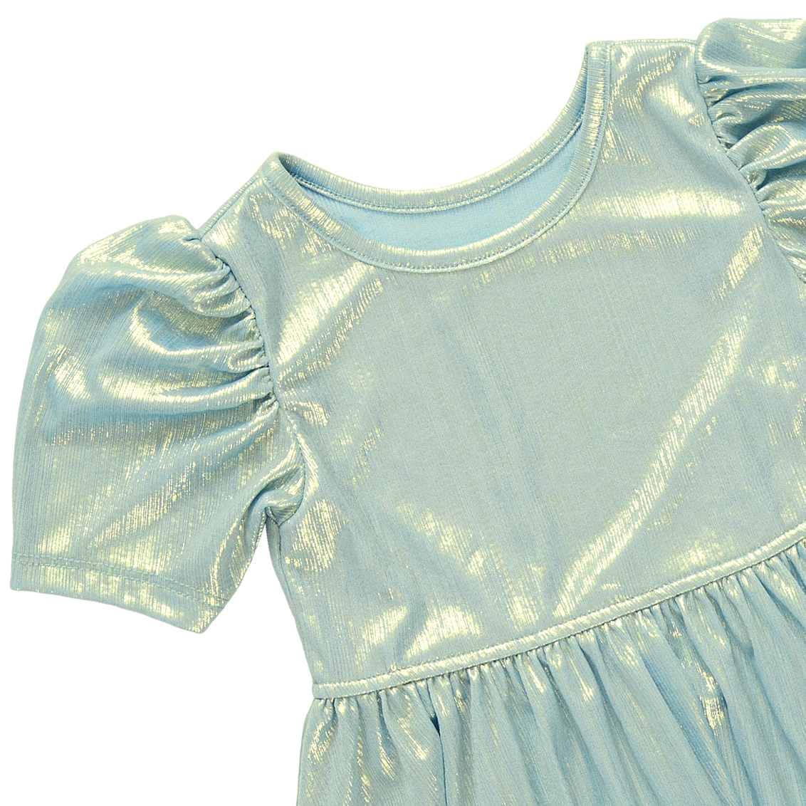Girls Lame Laurie Dress - Ice Blue