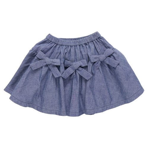 Girls Maribelle Bow Skirt - Chambray