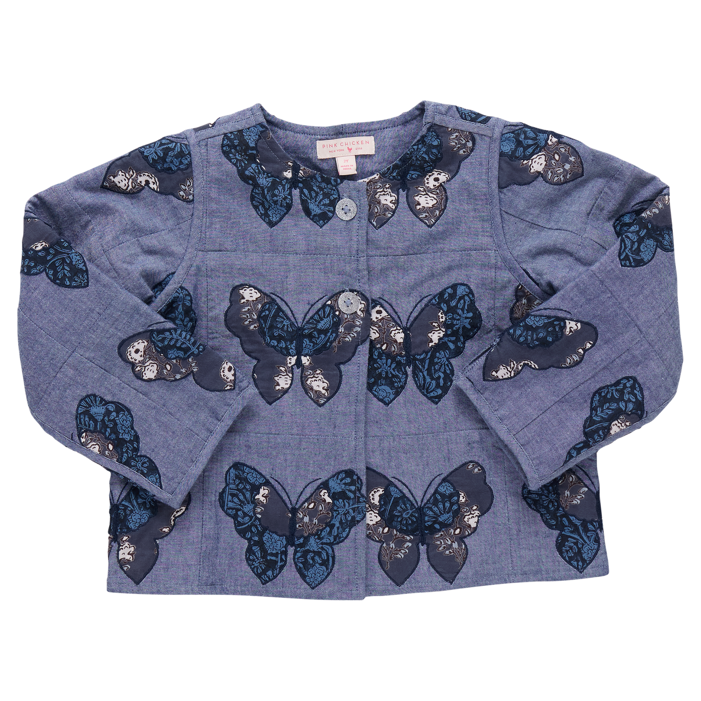 Girls Reversible Quilted Jacket - Quilted Butterfly
