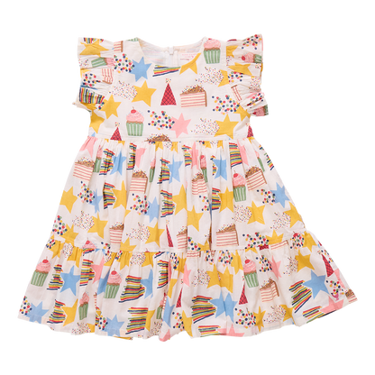 Girls Jennifer Dress - Birthday Star