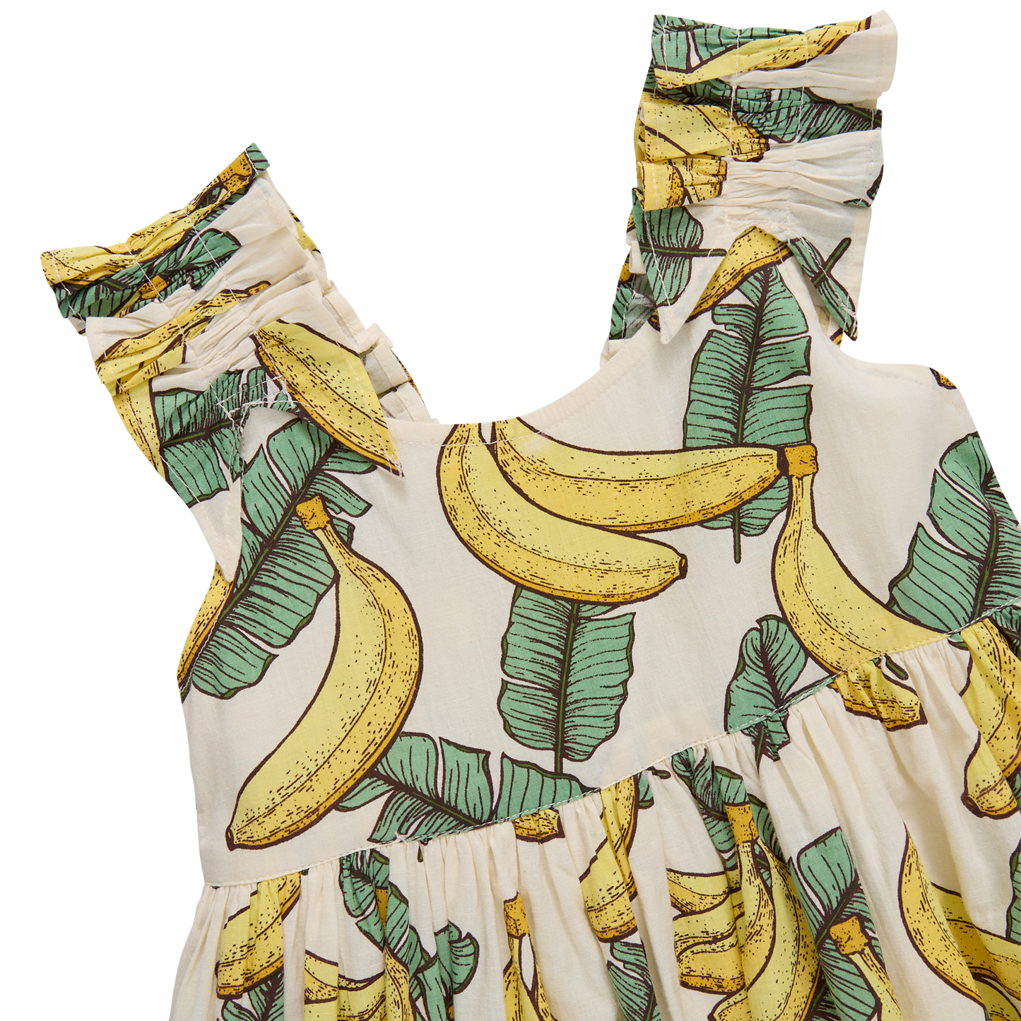 Girls Via Dress - Banana Leaves