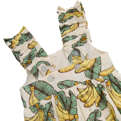 Girls Via Dress - Banana Leaves