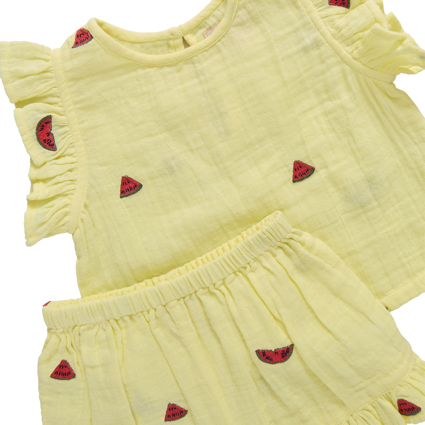 Girls Roey 2-PC Set - Watermelon Embroidery
