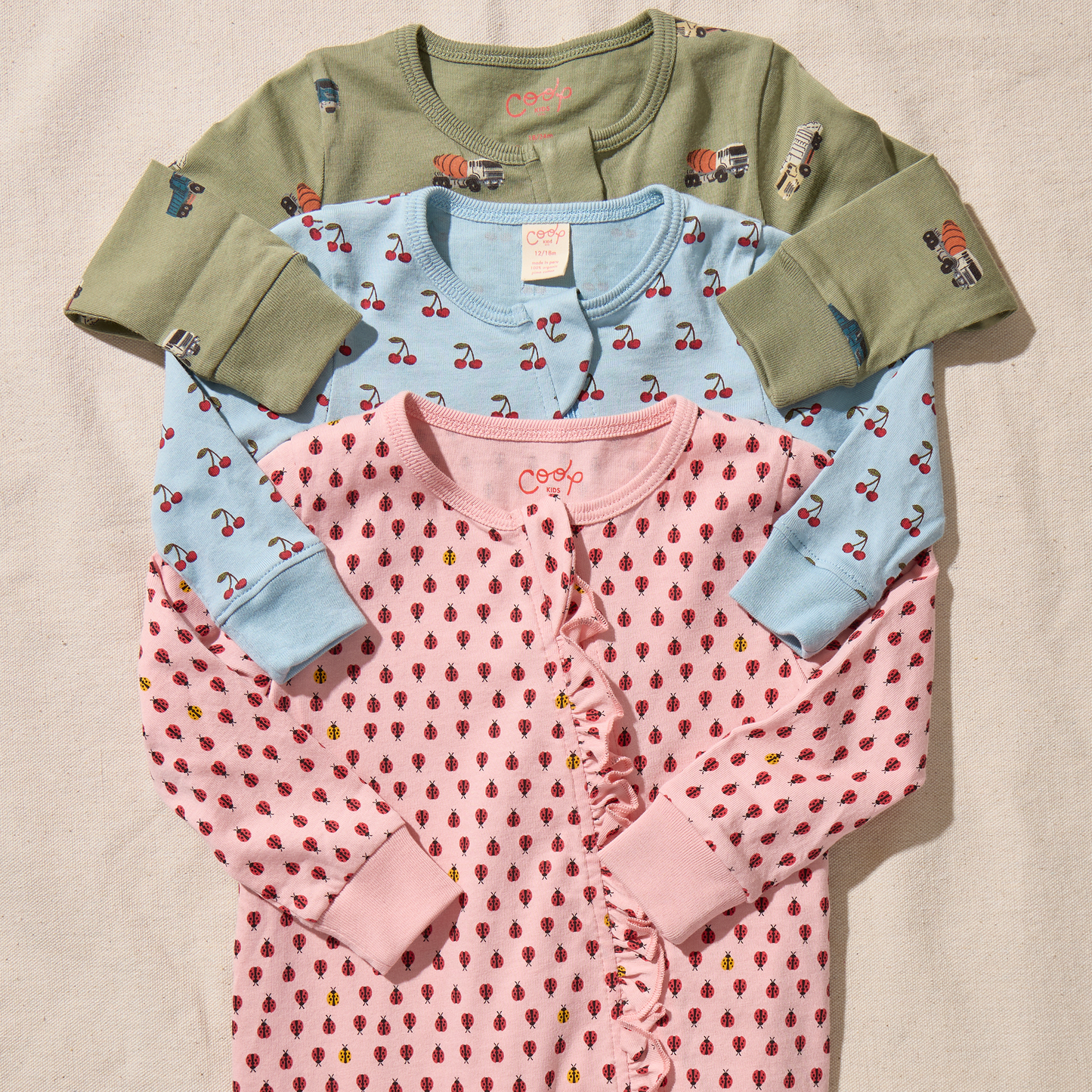 Baby Zip Romper - Mini Ladybugs