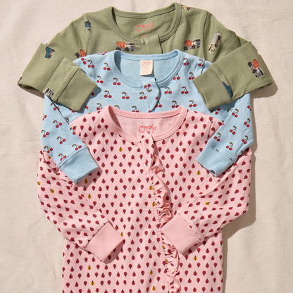 Baby Zip Romper - Mini Ladybugs