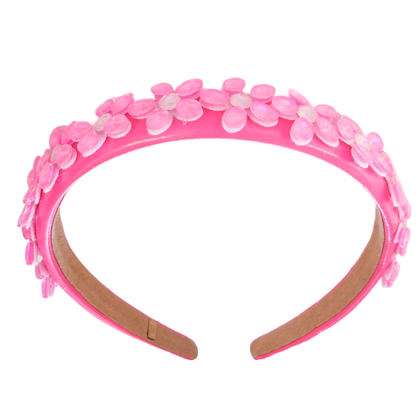 Crystal Flower Headband - Neon Pink