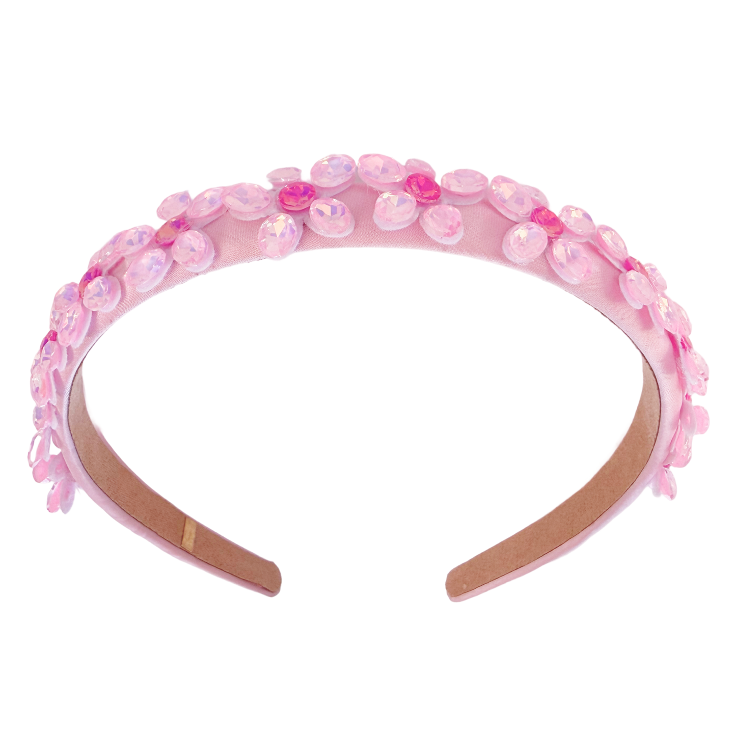 Crystal Flower Headband - Light Pink