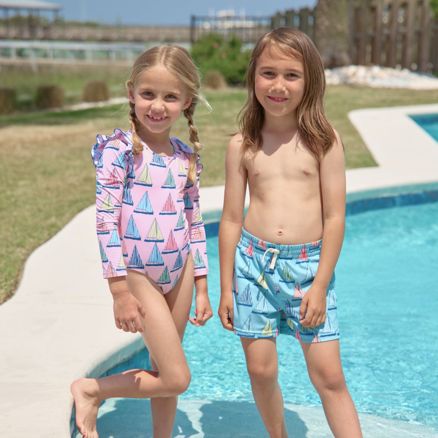Girls Rachel Suit - Pink Regatta