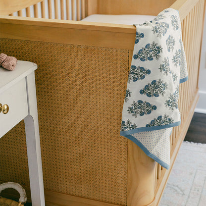 Nesting Box Baby Take Home Set - Blue Bouquet Floral Block Print