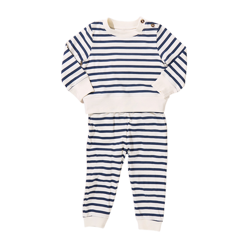 Baby Jersey Jax Jogger Set - Navy Stripe