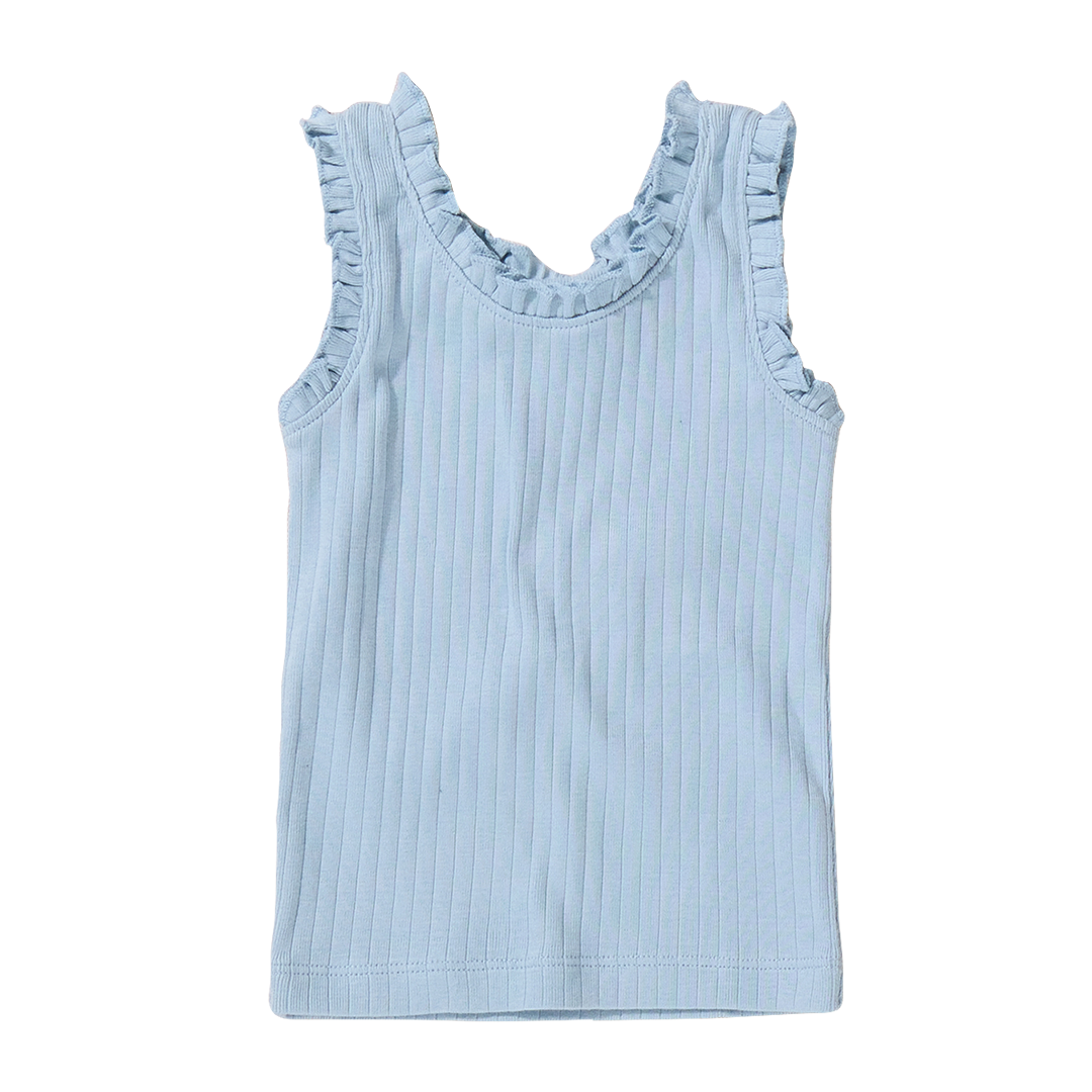 Joy Ruffle Rib Tank - Light Blue