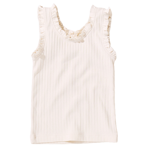 Joy Ruffle Rib Tank - Cream