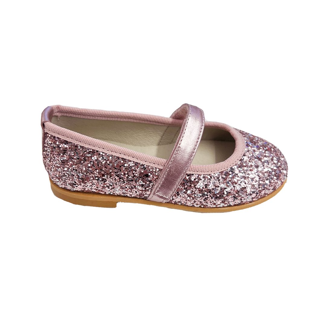 Leather Glitter Mary Jane - Rosada