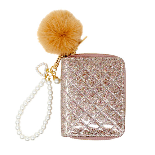Quilted Pearl Strap Wallet - Rainbow