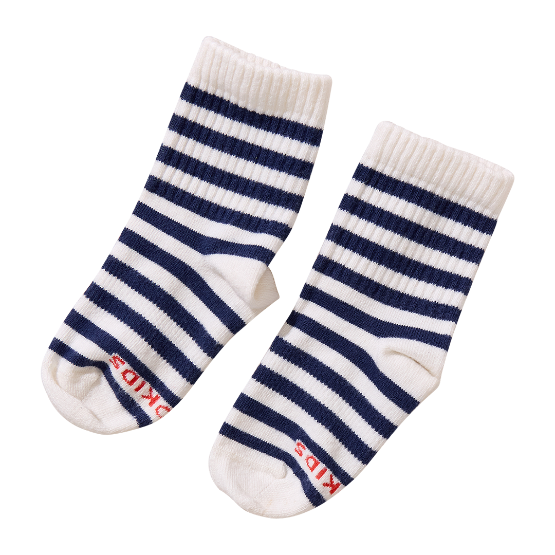 Scooter Mid Crew Sock - Navy Stripe