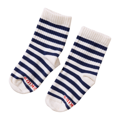 Scooter Mid Crew Sock - Navy Stripe
