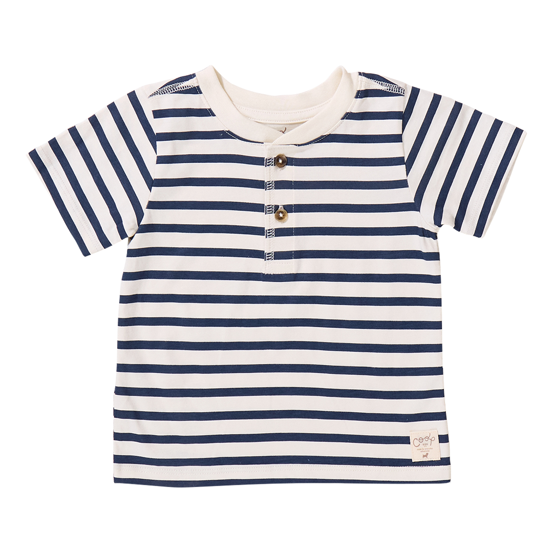 Scout Henley T-Shirt - Navy Stripe
