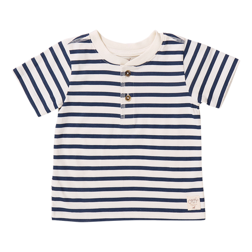 Scout Henley T-Shirt - Navy Stripe