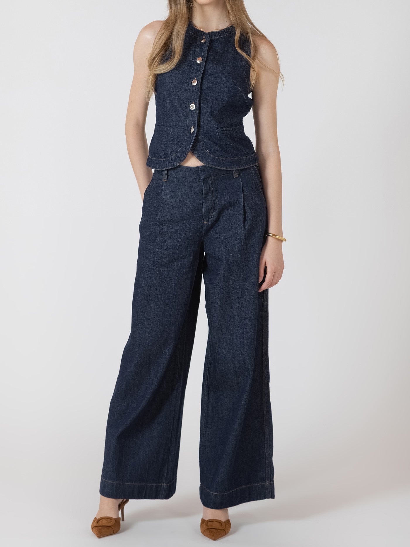 BLACK TAPE Pleated Denim Pant